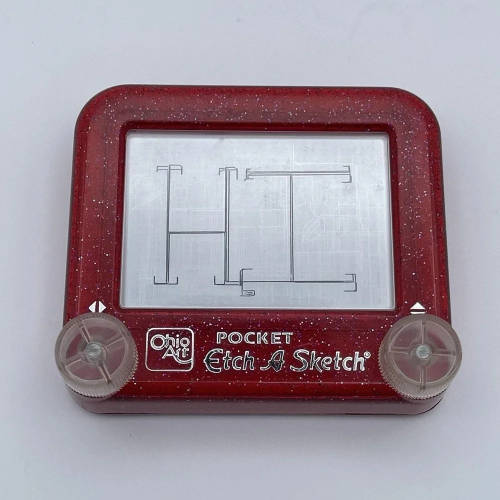 Vintage Pocket Etch A Sketch Red‎ Glitter by Ohio Art